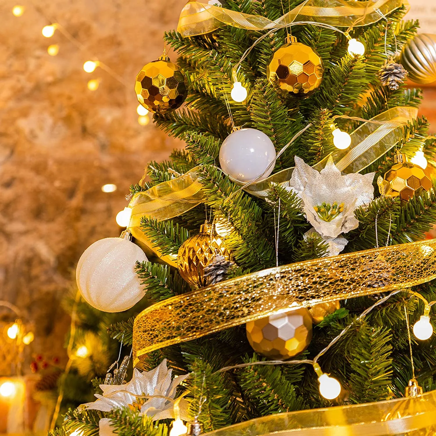 220cm Artificial Christmas Tree Lush PVC Branches, Sturdy Metal Stand. Easy-assemble hinged design, dense realistic foliage, needle-free. Durable indoor holiday decor for cozy Christmas ambiance. Perfect for festive home styling.