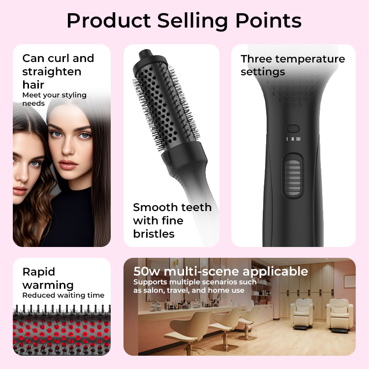 curler brush:Create beautiful curls effortlessly with a curler brush designed for smooth, bouncy, and long-lasting hairstyles. Featuring gentle heat styling, easy control, and frizz reduction, it is ideal for home and salon hair styling.