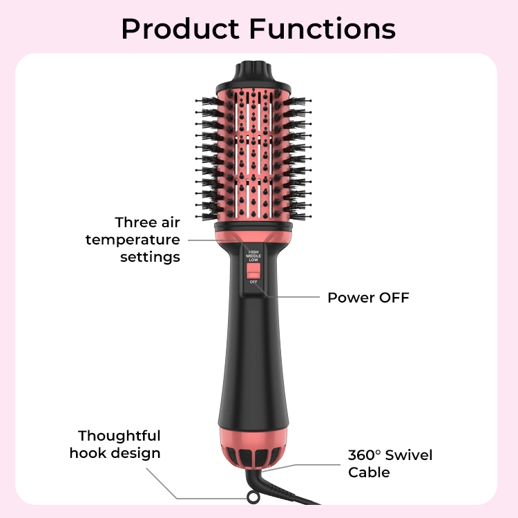 dual voltage hair dryer brush:Upgrade your styling routine with a dual voltage hair dryer brush featuring fast drying, smooth blowouts, and versatile styling. Designed for worldwide travel, this hot air brush delivers volume, shine, and frizz-free results