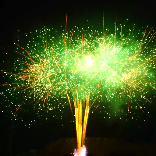1.2 Inch 108 Shots Green Earth Cake Fireworks