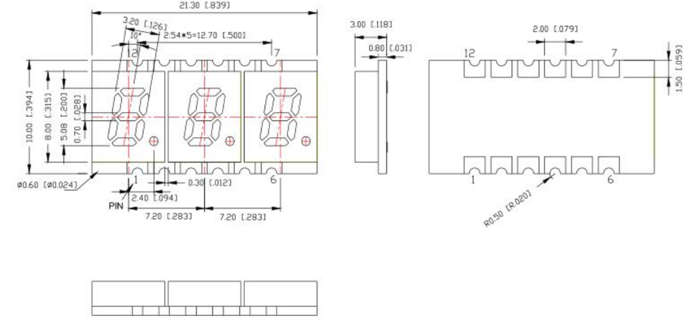 0.2'' smd 7 semgent display smd