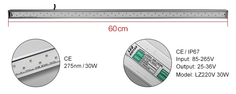 Professional manufacturer 20w germicidal uv 275nm 280nm uvc sterilizer uv led lamp