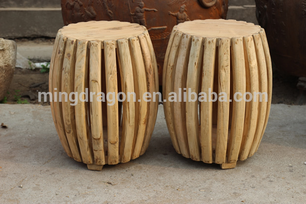 Chinese antique natural wooden round stool14040202 (2).jpg