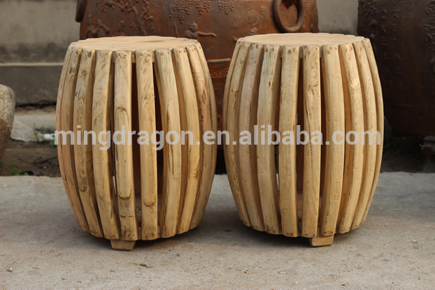 Chinese antique natural wooden round stool14040202 (3).jpg