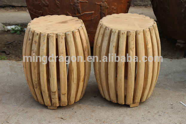 Chinese antique natural wooden round stool14040202.jpg