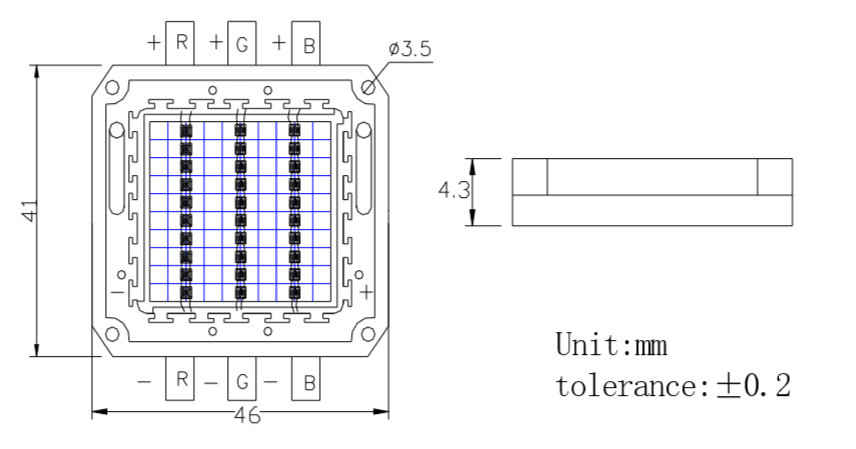 30W RGB dimesnion