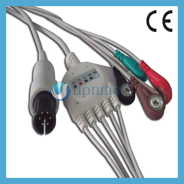 Criticare 5 lead ecg cable,Snap type ,AHA.jpg