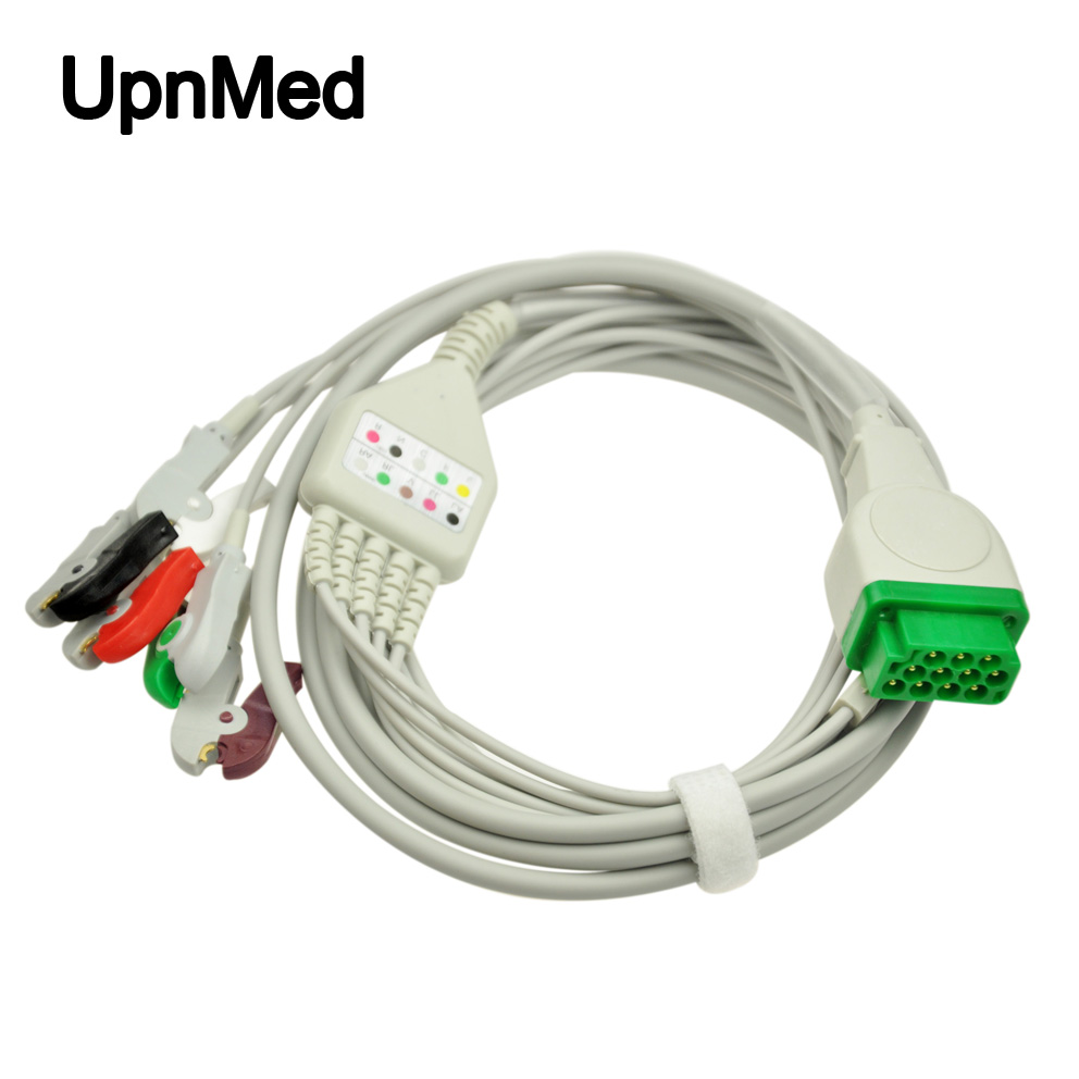 GE Dash pro2000 ECG cable with 3 lead or 5 lead, snap, 11pins from