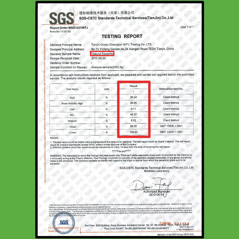 fertilizer Magnesium sulphate monohydrate