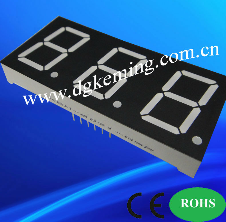 China cheap price 3 digit 7 segment 0.8 blue led three seg