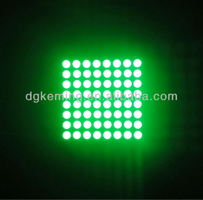 Led dot matrix display 3mm kem-12088-bsg 8x8 dot matrix LED display green led matrix