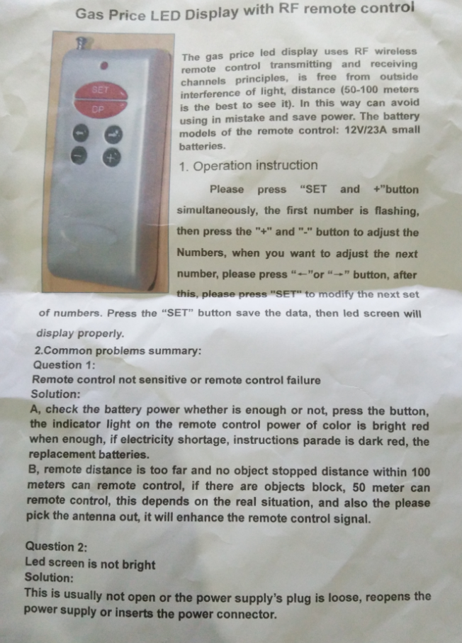 remote control , gas