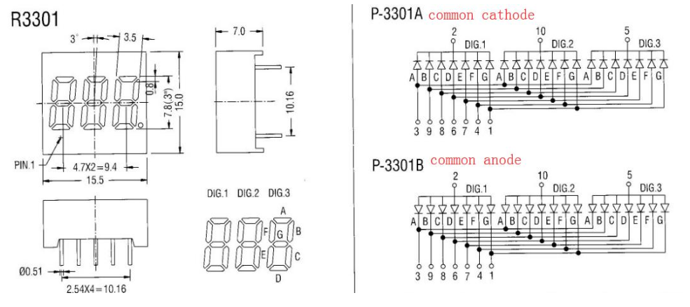 0.3 inch 7 segment display 2 digit
