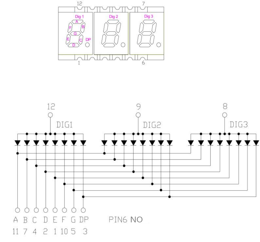 0.2 inch 3 digit smd 7segment display