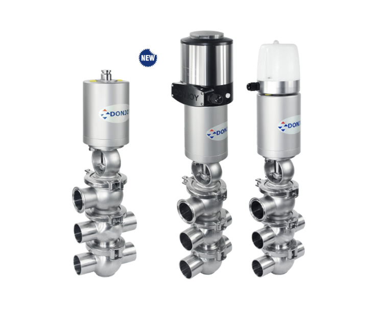 three seat divert seat Valve with position feedback